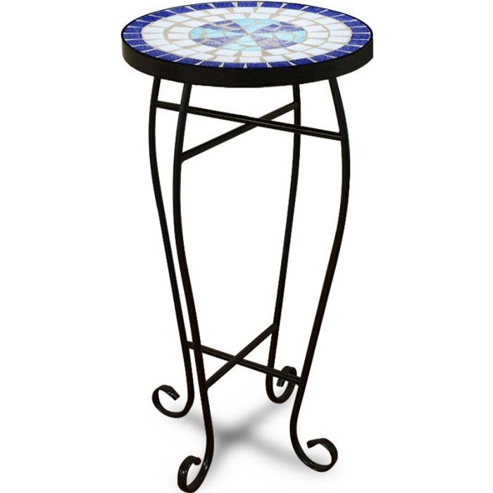 Table guéridon 62x34cm mosaique - bleue Neptune