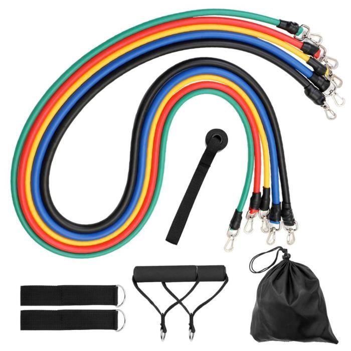 11 pièces Fitness tirer corde bandes de résistance Latex force équipement de gymnastique exe - Modèle: 11 PCS Set 2 - HSJSTLDB05307