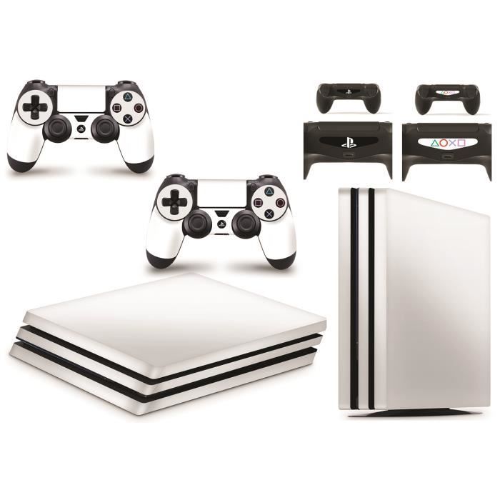 GNG PS4 PRO Console White Colour Skin Decal Vinal Sticker + 2 Controller Skins Set