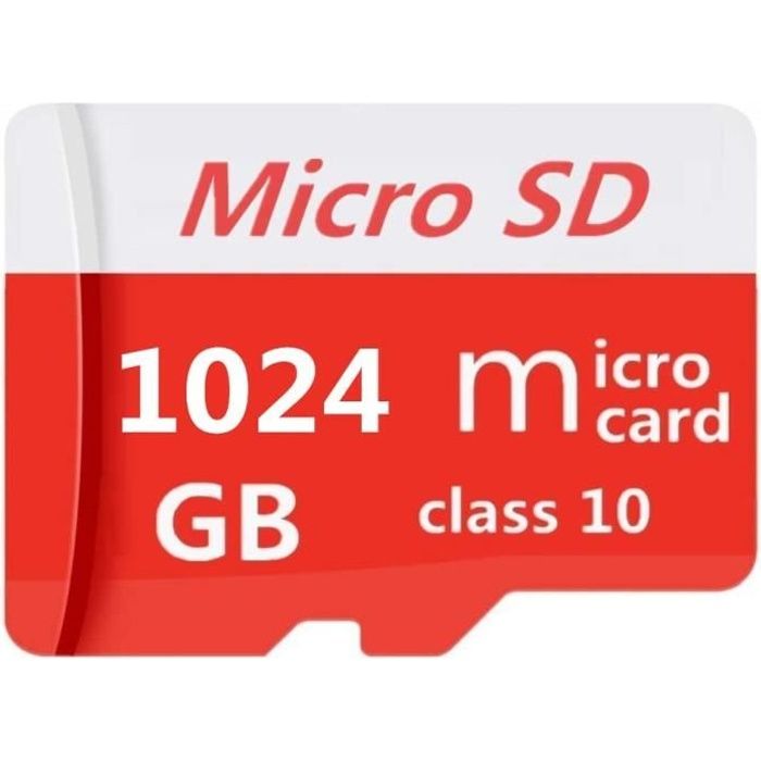 Carte Micro SD 256 Go / 400 Go / 512 Go / 1024 Go Carte mémoire Haute Vitesse de Classe 10 TF Carte Micro SD SDXC avec Adaptateur (1
