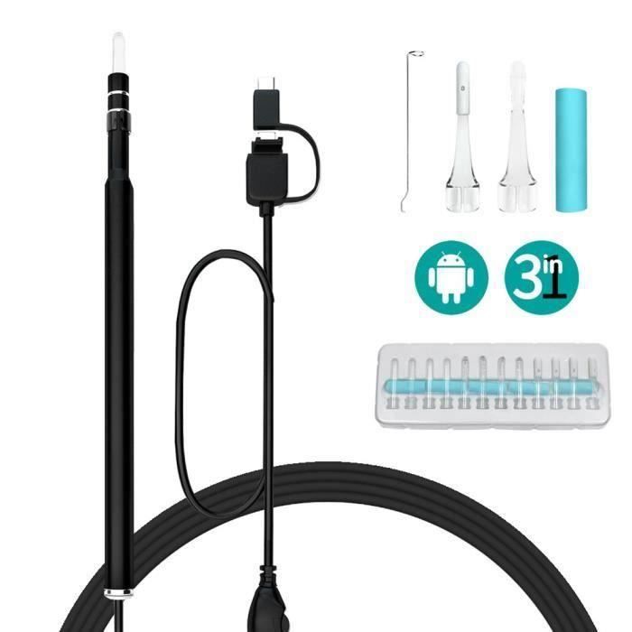HD 720P 3 en 1 Nettoyage Oreille USB Gondroid Endoscope visuel Earpick oreille outil Effaceur _e2141`` Go23890