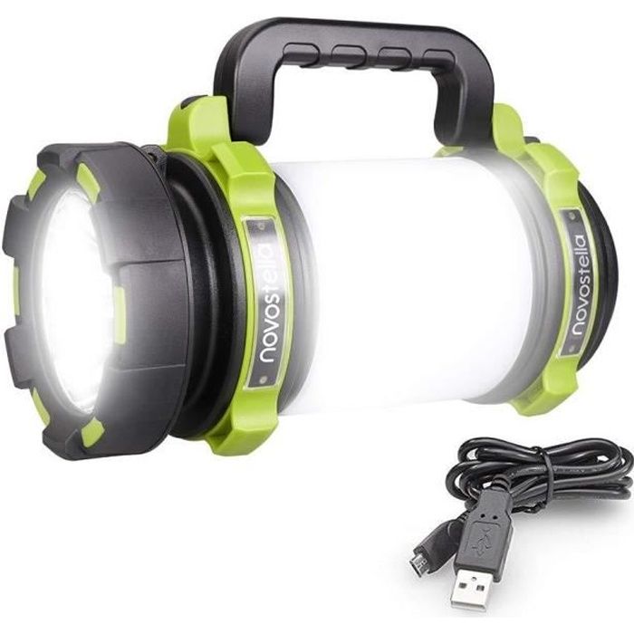 Novostella 1000 Lumens Lanterne LED Rechargeable, Ultra Puissante, 4000mAh Batterie, Lampe de Camping 4 Modes, Câble USB Inclus,