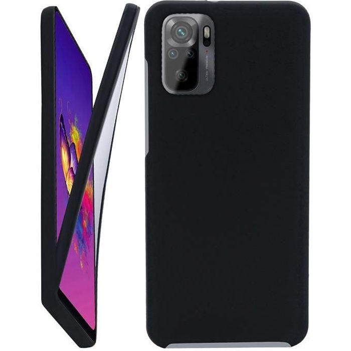 Coque pour Xiaomi Redmi Note 10 / Note 10S (6,43 pouces),Protection intégrale Avant + arrière en Rigide - Noir