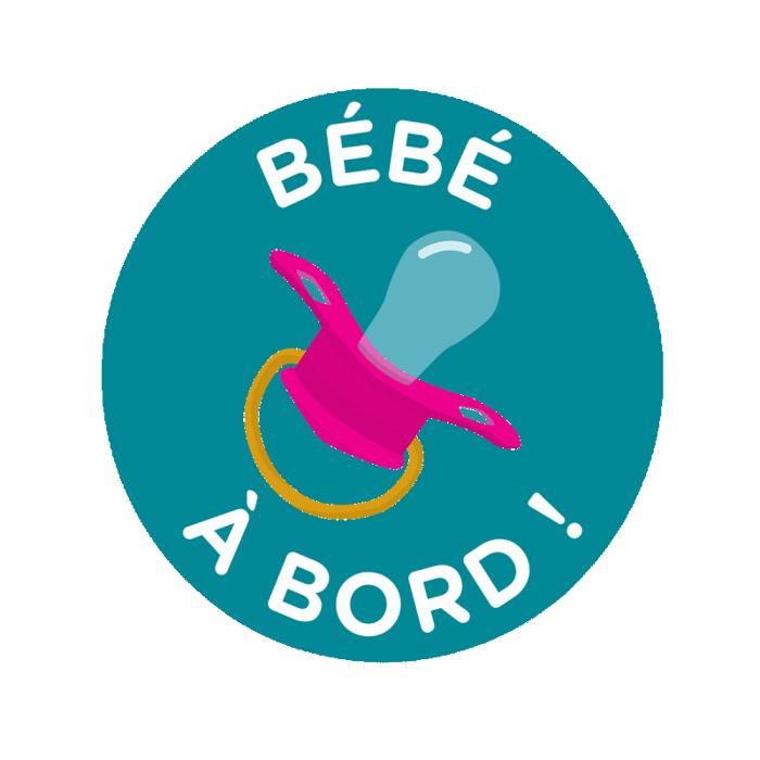 Stickers pour voiture - Bébé à bord tétine - Electrostatique - 15 cm