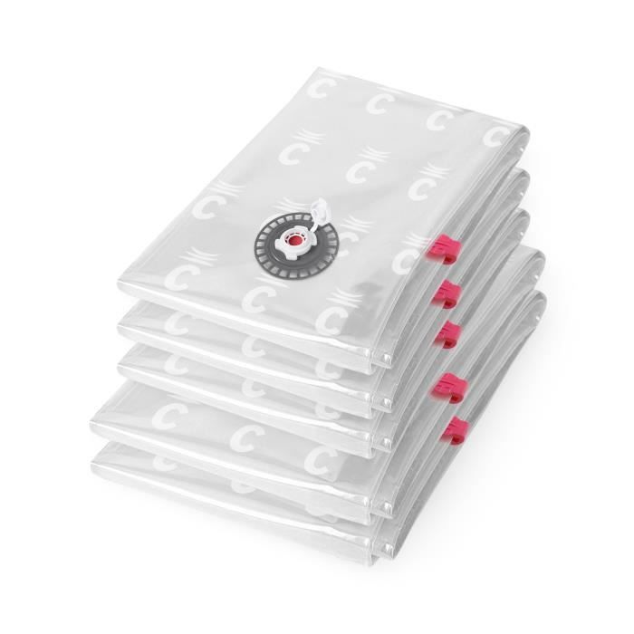 COMPACTOR Lot de 5 Housses de compression - Taille M - Transparent