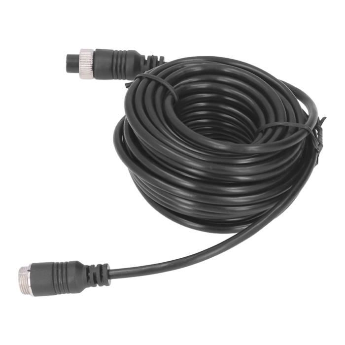 EJ.life rallonge de caméra de recul Fil de caméra de secours de câble d'extension vidéo de voiture de 33ft/10m 4 broches pour le