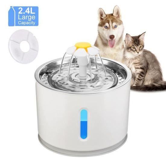 Abreuvoir USB pour animaux de compagnie 2,4 L HeyeGo Abreuvoir pour chat et chien illuminé par LED - Gris