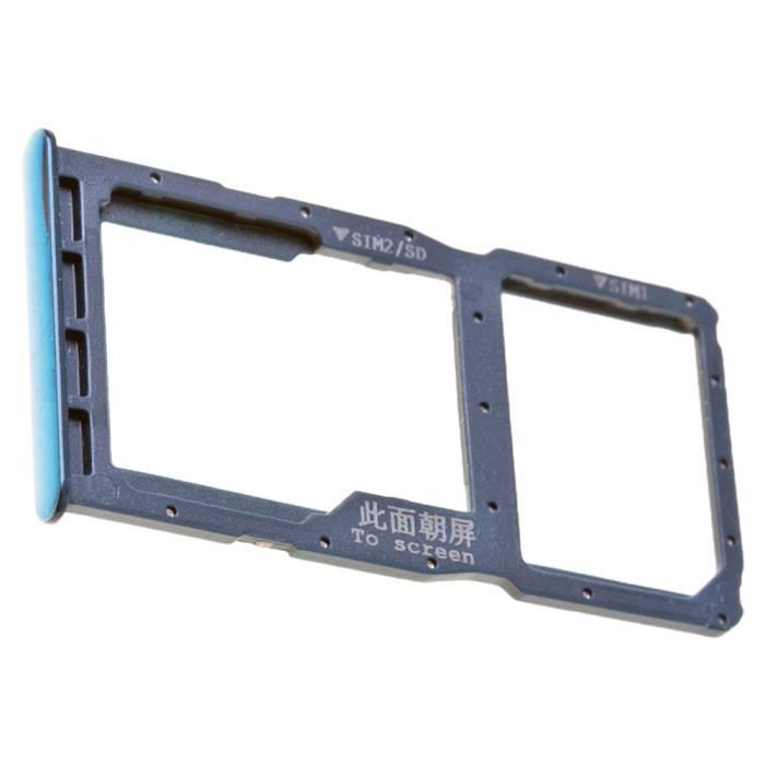 Huawei P30 Lite (MAR-L21) Tiroir Carte SIM et Support Micro-SD, Piece de Remplacement Original, Paon Bleu