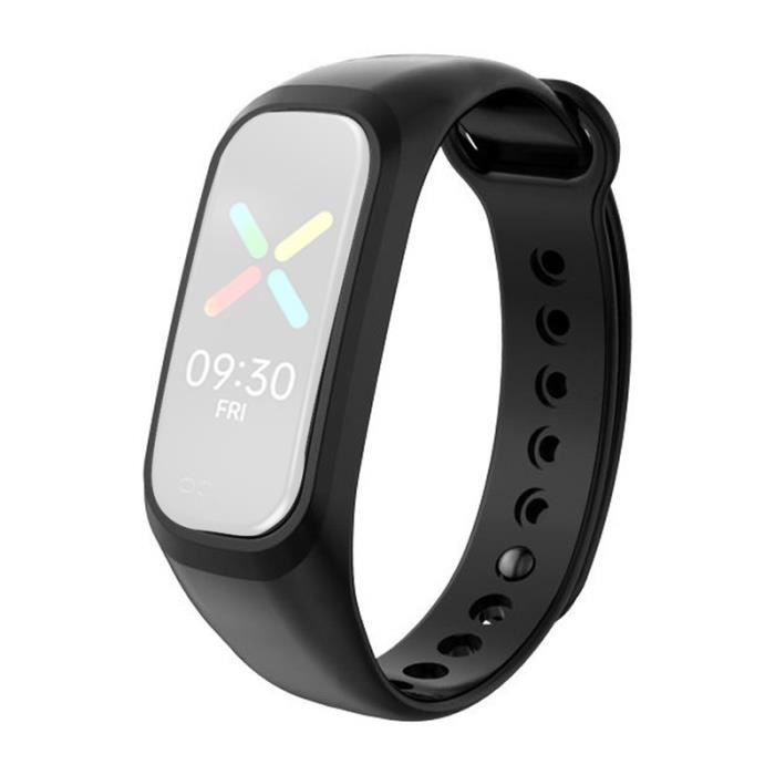 Bracelet Pour Montre Connectée Sangle Montre Pour De Silicone De Couleur Solide Pour Oppo Band -Noir