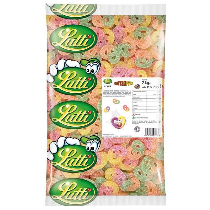 LUTTI Bonbons gelifiés multicolore citrique Bretzel Fizz - 2 kg