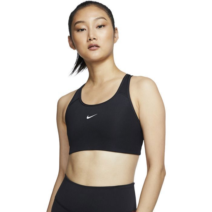 Medium-Support 1-Piece Pad Sports Bra Black/White