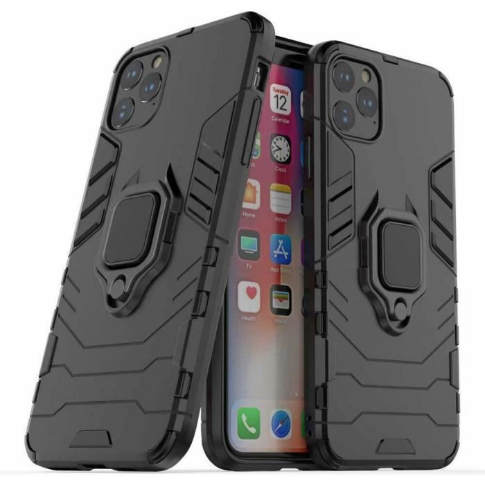 Coque Iphone 13 mini / Coque Silicone Gel Antichocs - Noir + 2 Films Verre Trempé