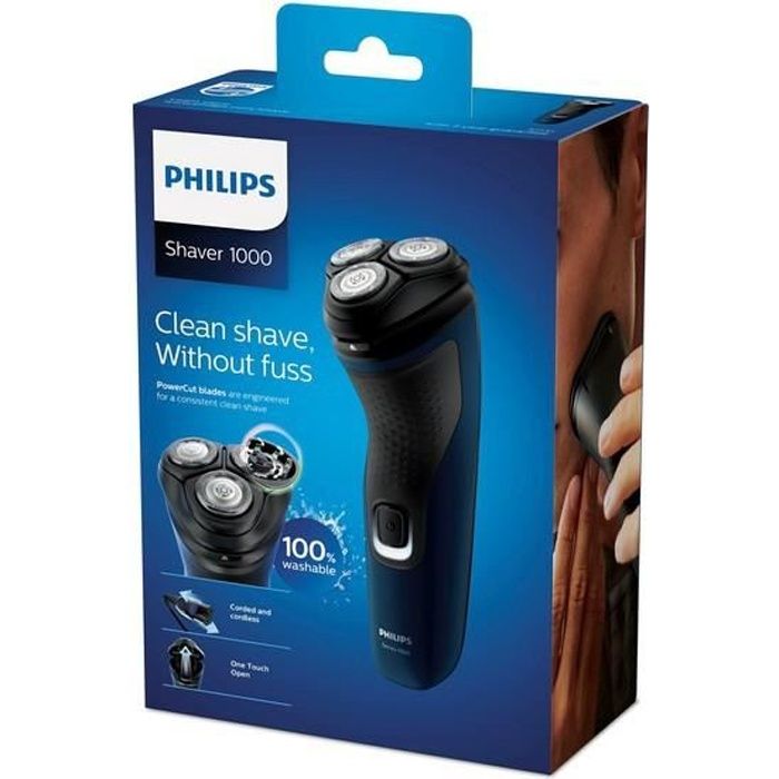 TONDEUSE POUR BARBE PHILIPS S1131/41 POWERTOUCH RECHARGEABLE - BLEU