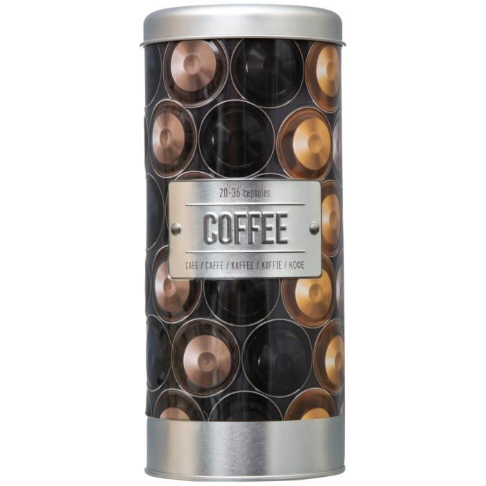 Boite A Capsules Dosette Café Design Relief Capsule Café Gris