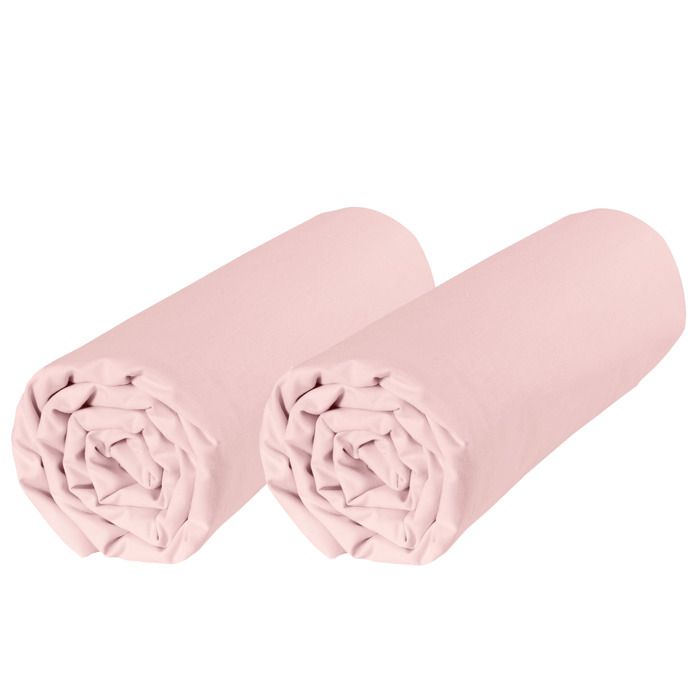 P'tit Basile - Lot x2 Draps housse berceau couffin ovales - 40x80 cm - 100% coton Bio - rose pétale