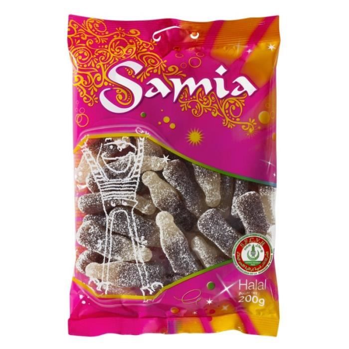 Samia Bonbons Bouteilles Cola Halal 200g (lot de 4)