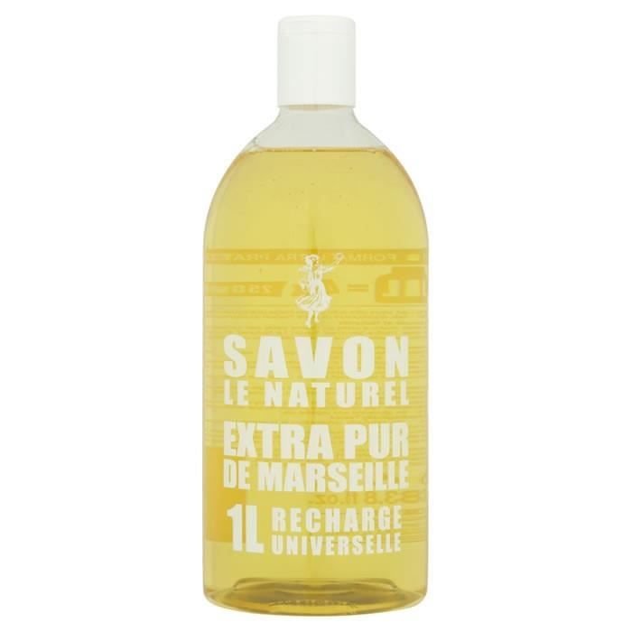 LOT DE 3 - SAVON LE NATUREL : Recharge universelle de savon de Marseille liquide 1l