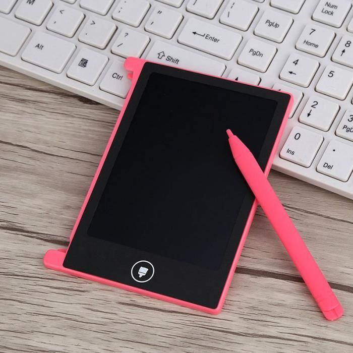 SHOP-STORY - Mini Tablettes LCD Ardoises Magiques Effaçables pour Écriture et Dessiner avec un Stylet - Rose