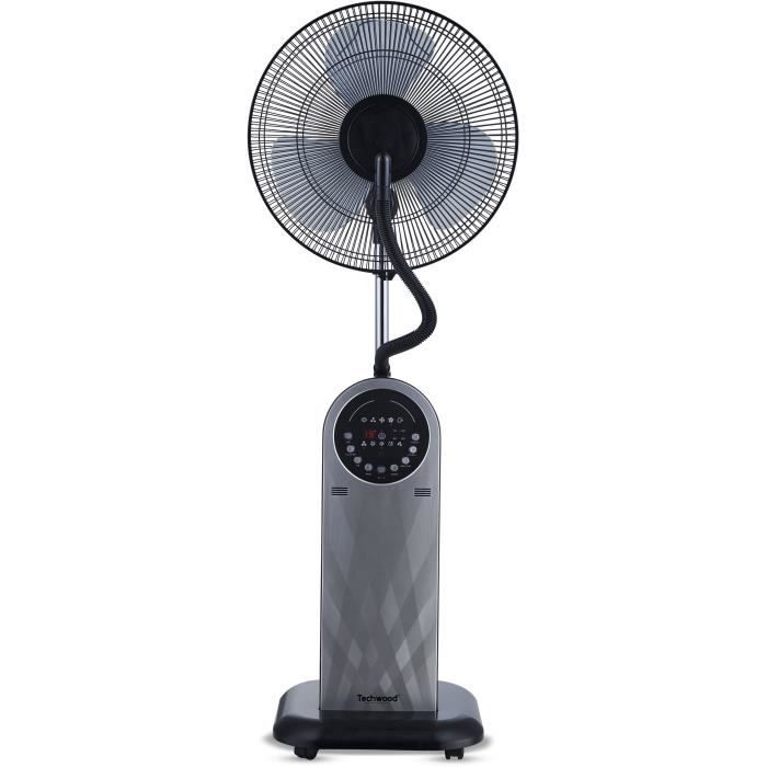 TECHWOOD Ventilateur Brumisateur - Usage interieur - Panneau de commandes - Capacité du réservoir 1,8L - 3 Vitesses de ventilation