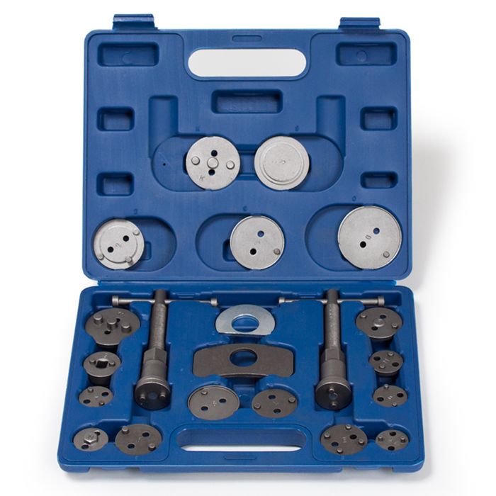 TECTAKE Repousse Piston Etrier de Freins Universel 21 Pièces + Malette 33 cm x 25 cm x 6 cm Bleu
