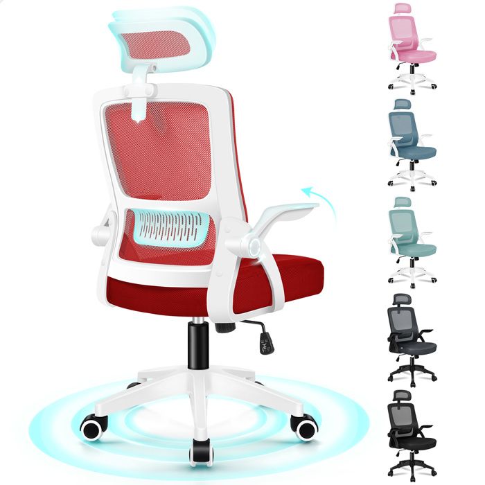 ALFORDSON Chaise Bureau Ergonomique, Chaise de Bureau avec Support Lombaire, Chaises Pivotantes avec Appui-tête et Accoudoirs Réglables, Capacité de Poids 180 kg, Blanc ALFORDSON Chaise Bureau Ergonomique, Chaise de Bureau avec Support Lombaire, Chaises Pivotantes avec Appui-tête et Accoudoirs Réglables, Capacité de Poids 180 kg, Blanc