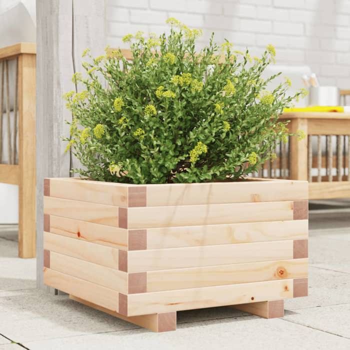 vidaXL Jardinière 40x40x26 5 cm bois de pin massif jardinière d'extérieur bac à fleurs boîte à plantes jardinière de 847288