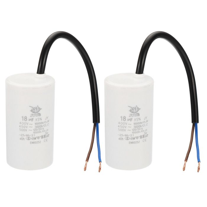 Condensateur CBB60 16μF 450V AC - 2 Câbles - Dimensions 75x40mm - Marque Uxcell - Neuf
