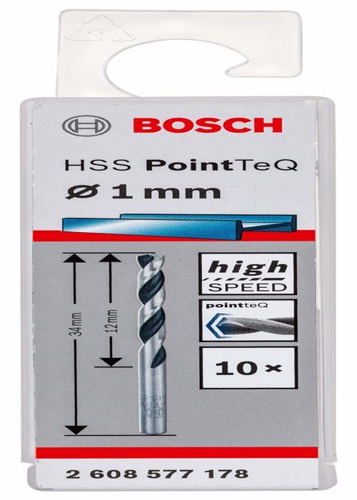 Bosch Foret hélicoïdal HSS PointTeQ 1 0 mm pack de 2 2608577153 - vue 2