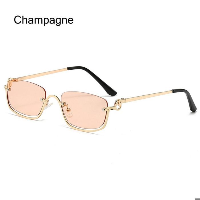 ChimSmall-Lunettes de soleil carrées pour femmes,demi-monture en