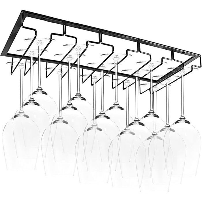 AJOZ Porte-Verres Suspendu - Support De Verre à Vin Avec 4 Rails Pour