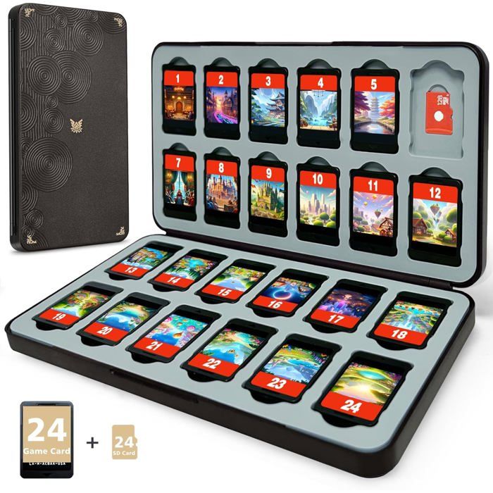 Rangement Jeux Switch 2 Boite Rangement Jeux Switch 2 Compatible avec Jeux Del Switch 2 et Cartes Micro SD Etui Jeux Switch 2