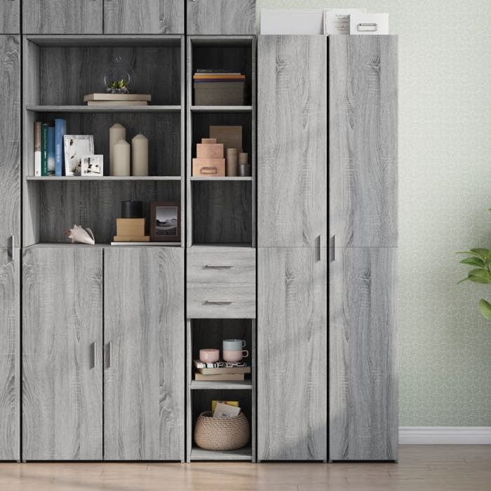 SALE 2025Armoire haute vitrine - Bibliothèque Buffet haut - Sonoma gris - 30x425x185 cm - bois dingénierie304 Kg 7931