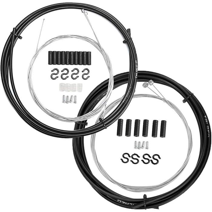 Kit Câbles De Frein BMX Avant Et Arrière - Jeu Complet Supérieur Et Inférieur, Couleur Blanc, Neuf