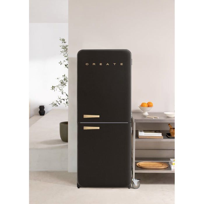 Réfrigérateur combiné rétro - Create - 401L - No Frost - Silencieux - Éclairage intérieur