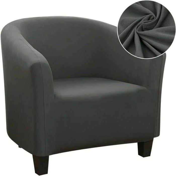 Housse fauteuil cabriolet extensible facile installer laver chaise accoudoirs couverture Chesterfield comptoir bar gris