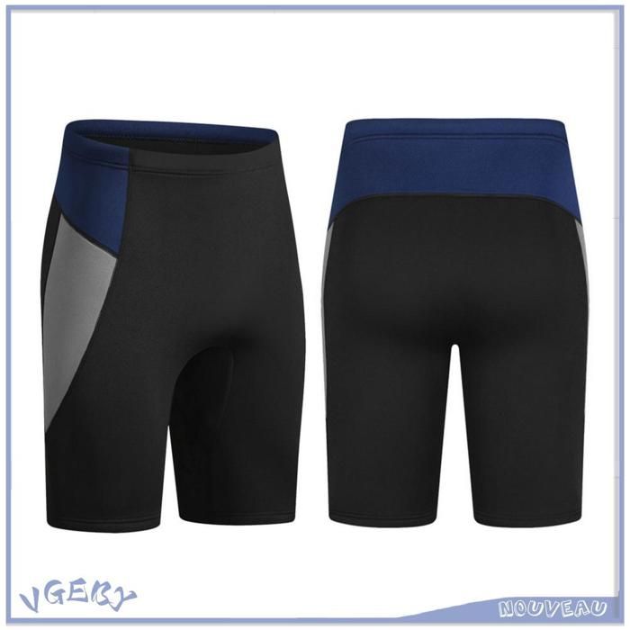 Duokon Shorts de plongée Short de plongée en néoprène 3MM pantalon chaud pour hommes et femmes sport piscine Gris foncé XXXL