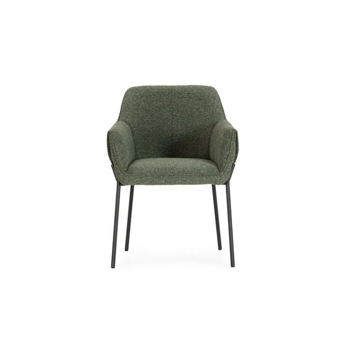TAO - Lot de 2 chaises pieds en métal - Vert TAO - Lot de 2 chaises pieds en métal - Vert