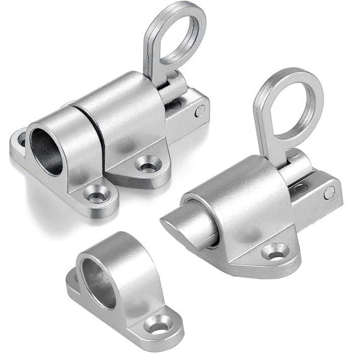 Automatique Verrou de Porte Loquet à Ressort Loquet de Porte Verrouillage de porte à ressort Verrouillage de boulon(Silver - 2Pack)