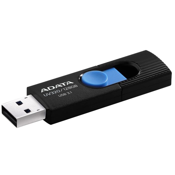 Clé USB - ADATA UV320 - 128 Go - USB 3.1 - Noir-bleu