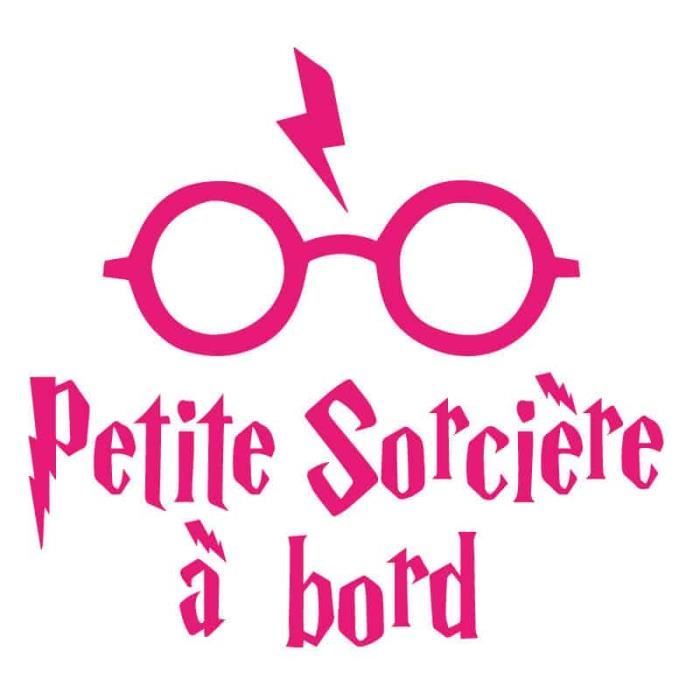 STICKER BEBE A BORD PETITE SORCIERE J0119 Mat Rose - Pink