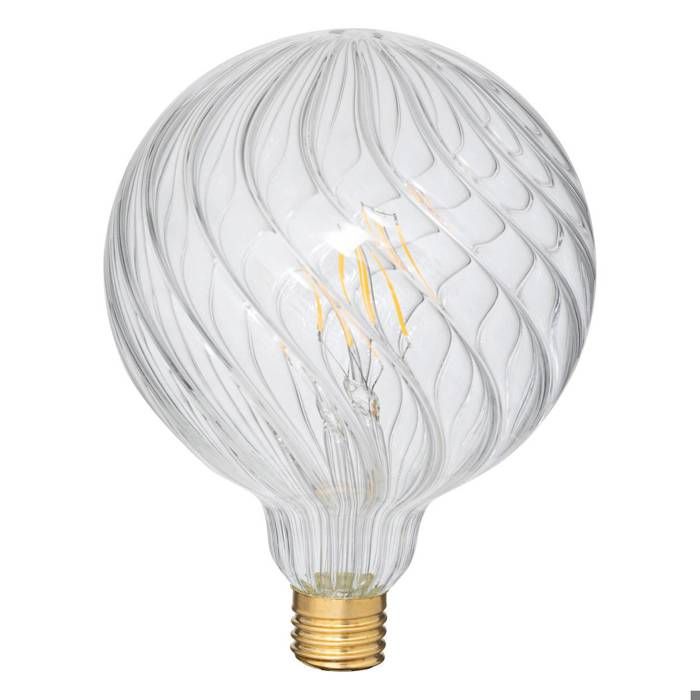 Ampoule LED Striée D12 5cm transparent - Atmosphera Créateur dintérieur