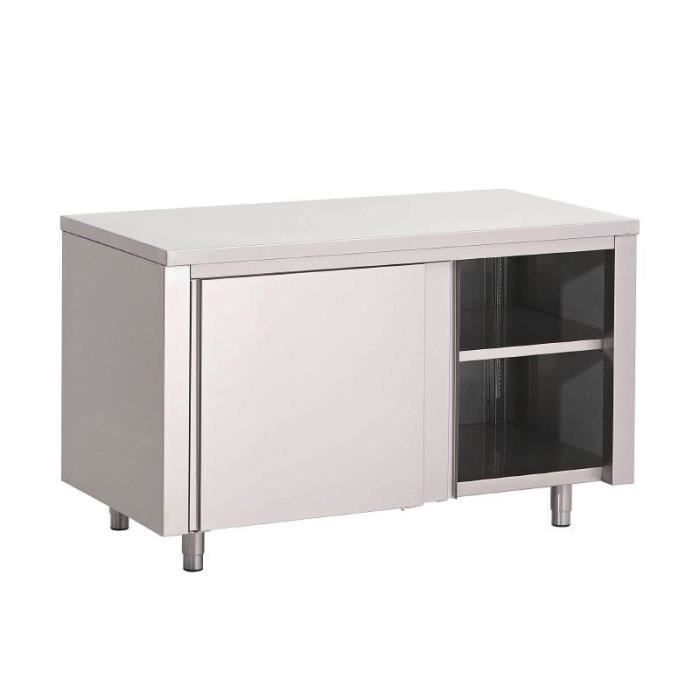Meuble Bas Cuisine Inox Porte Coulissante Gamme 700 Gastro M