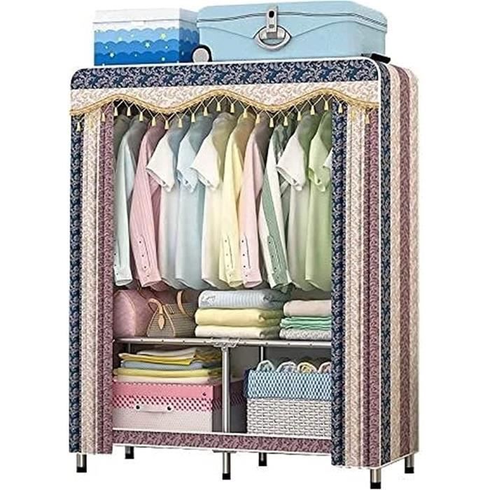 Armoire Chambre Pliante Pliante Armoire En Tissu Simple Tout Cadre En Acier Assemblage Louer de