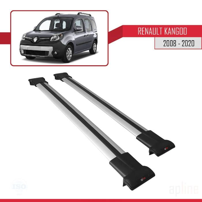 Compatible avec Renault Kangoo 2008-2020 Barres de Toit FLY Modèle Railing Porte-Bagages de voiture GRIS