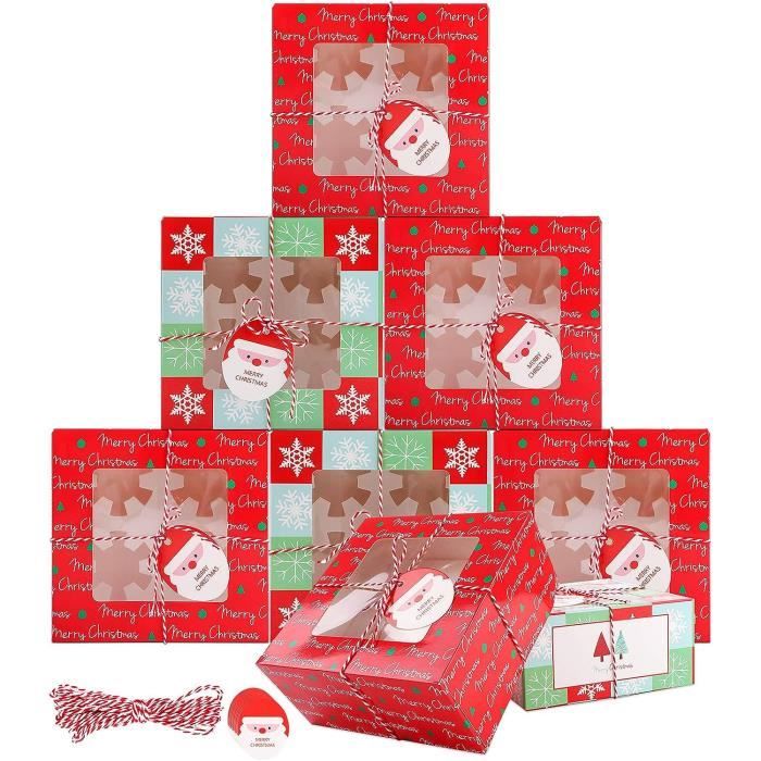 Boîte à Gâteau De Noël Motif étoiles Dorées - Dimensions 12,7 X 26 X 26 Cm, Facile à Monter, Protège Et Met En Valeur - 12