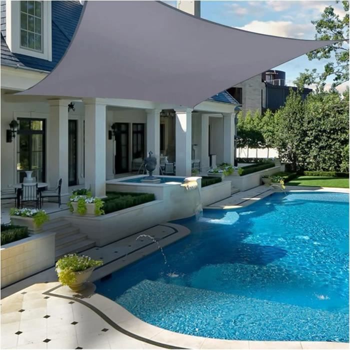 Voile D'ombrage Rectangulaire 1.5x2.2 M – Toile Polyester 220g/m² étanche Et 98% UV | Pour Terrasse, Jardin, Piscine - 3