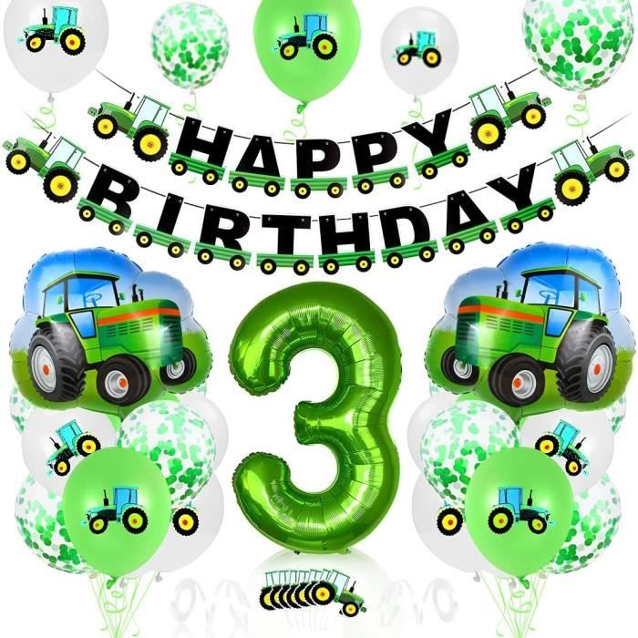 Decoration Anniversaire Garcon 3 Ans Tracteur Ballon Tracteur 3