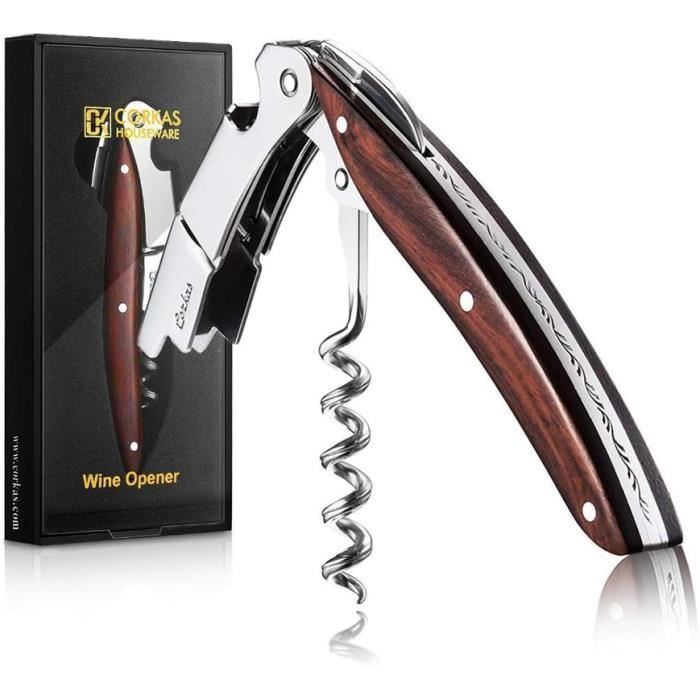 Couteau de sommelier, avec tire-bouchon et décapsuleur on