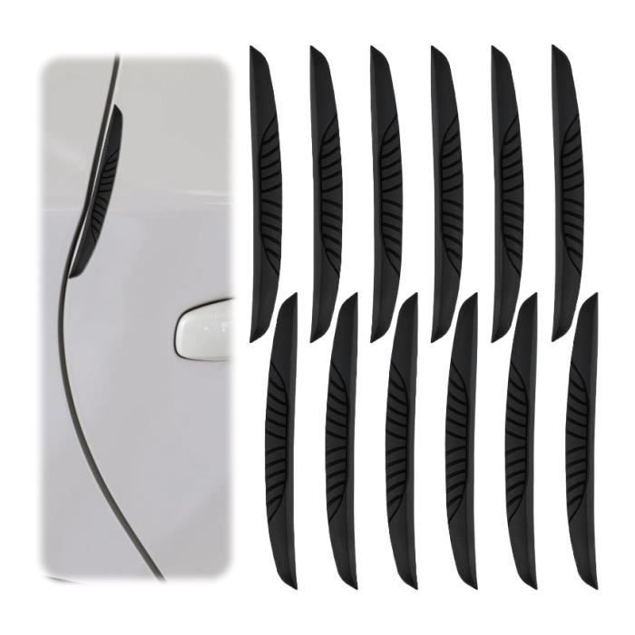 Protections Bord Portière Voiture/SUV - 8 Pièces Noires - Design Dauphin, Antidérapantes