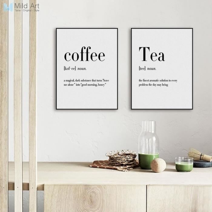 Minimaliste Noir Et Blanc Biere Cafe Vin Citations Affiches Impression La Cave Cdiscount